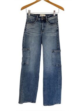 BKE Denim Billie Wide Leg High Rise Cargo Slim Fit Jeans Size 26 x 32